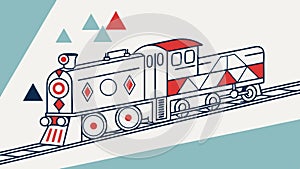 Stylized Train Engine Vector Art Illustration Design, vector design Generative AI