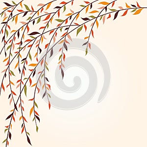 Stylized tree branches with leaves