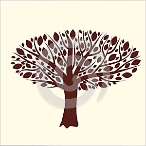 Stylized Tree With brown Leaves