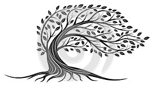 Mystical Tree of Life, Spiritual Growth Icon, vector design Generative AI