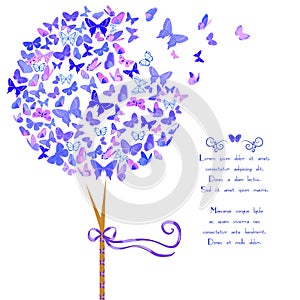 Stylized tree made of butterflies