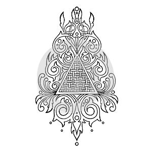 Stylized triangular gothic ornament