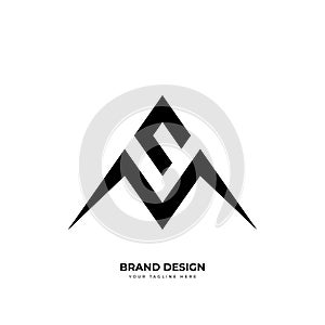 Letter Cm or Mc triangle unique trendy logo