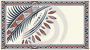Stylized Tribal Feather Pattern Vector Art, vector design Generative AI