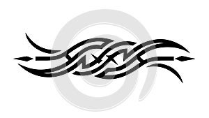 Stylized Tribal Wave Pattern Border Vector Art, vector design Generative AI