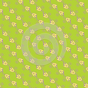 A stylized tulips stipes seamless vector pattern