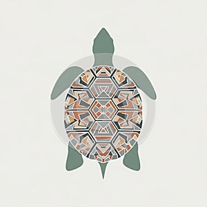 Depicted as solid green contrasting with the detailed pattern of