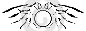 Stylized Two-headed eagle with shield