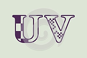 Stylized UV Coordinate Typography with Checker and Pixel Patterns for 3D Texturing Concepts