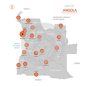 Stylized vector Angola map