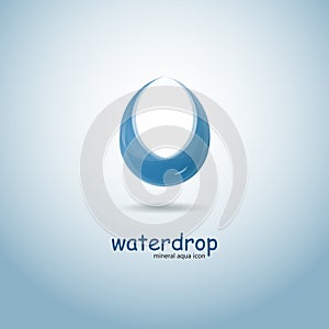 Stylized vector blue water drop logo design