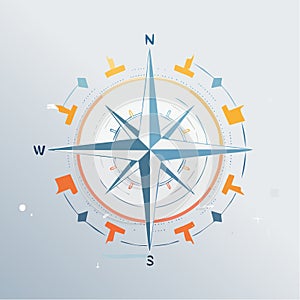 Stylized Vector Compass for Directional Guidance
