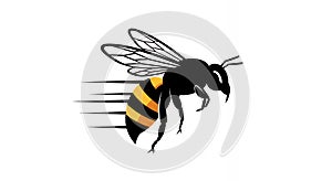 Fast Flying Bee Vector Logo Icon