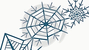 Blue Spider Web Corner Decoration, vector design Generative AI