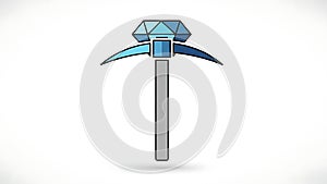 Diamond Pickaxe Crypto Mining Icon