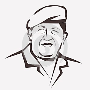 Stylized vector portrait of Hugo Chavez