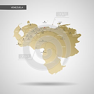 Stylized Venezuela map vector illustration.