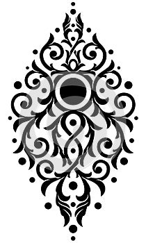 Stylized Victorian Gothic ornament with circle