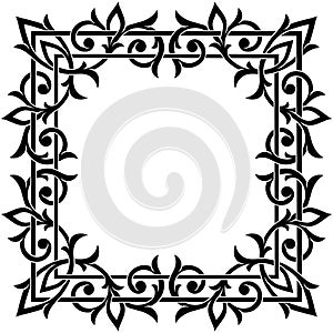 Stylized victorian gothic ornament square shape