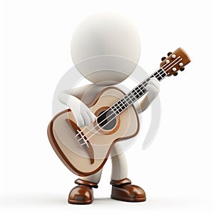 Charming 3D Character Playing Acoustic Guitar