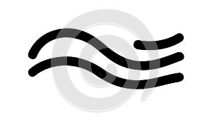 Stylized Wind Flow Lines Icon, vector design Generative AI