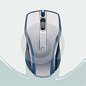 Stylized Wireless Computer Mouse Vector Illustration
