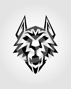Stylized wolf head cut out icon