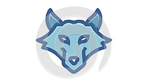 Stylized Wolf Head Icon for Wildlife Nature Themes, vector design Generative AI photo