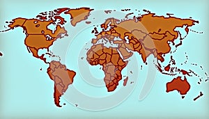 Stylized World Map with Gradient Colors - Educational and Data Visualization Tool