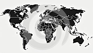 Stylized World Map with Gradient Colors - Educational and Data Visualization Tool