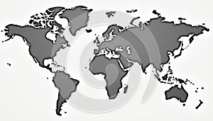 Stylized World Map with Gradient Colors - Educational and Data Visualization Tool