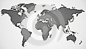 Stylized World Map with Gradient Colors - Educational and Data Visualization Tool