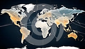 Global Network Connections: A Visual Representation of Worldwide Interconnectivity and Data Flow