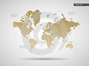 Stylized World map vector illustration.