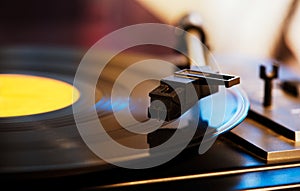 Stylus on a vinyl LP record