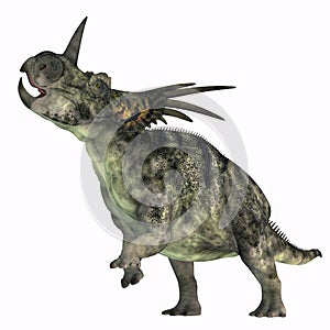 Styracosaurus Dinosaur over White photo