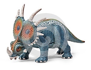 Styracosaurus dinosaurs toy isolated on white background with clipping path.