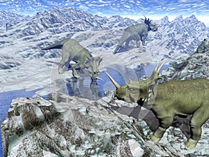 Styracosaurus near water- 3D render