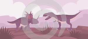 Styracosaurus vs tyrannosaurus rex of the Jurassic period