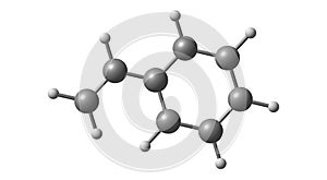 Styrene molecular structure isolated on white