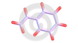 Styrene molecular structure isolated on white