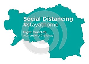 Styria map with Social Distancing stayathome tag