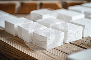 Styrofoam Board Detail: Versatile Material for Packing and Insulation Projects. Expanded polystyrene plates. A stack of