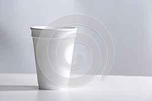 Styrofoam Cup on desk photo