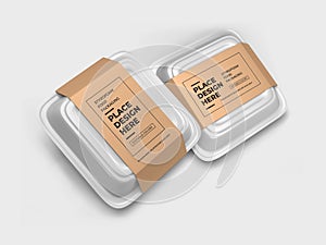 Styrofoam Food Box Packaging 3D Illustration Mockup Scene