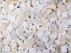 Styrofoam peanuts used for package padding