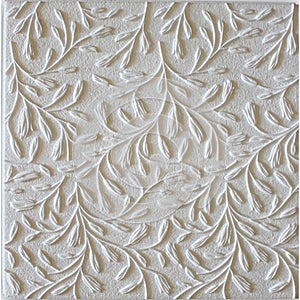 Styrofoam polystyrene ceiling tile texture with floral pattern