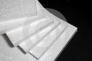 Styrofoam. Sheets of Factory manufacturing