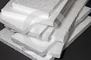 Styrofoam. Sheets of Factory manufacturing