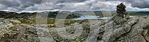 StÃÂ¥vatn lake and Haukelifjell mountains from the summit of Kista, Northeast Norway